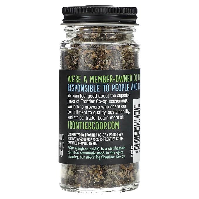 Frontier Co-op Organic Sweet Basil — Leaf Flakes, 0.56 oz (16 g)