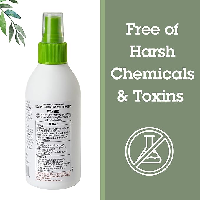 Quantum Health Buzz Away Insect Repellent DEET Free Citronella Oil Outdoor Mosquito & Tick Bug Spray Powerful Plants Repel Bugs Off Skin, Safe for Kids - 6 Fl oz