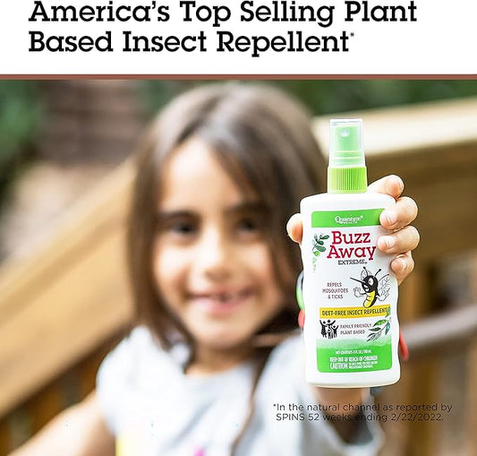 Quantum Health Buzz Away Extreme Insect Repellent|DEET Free Spray|Repels Mosquitos and Ticks|Formulated with Powerful Combo of Essential Oils|Safe for Kids|2 Ounce
