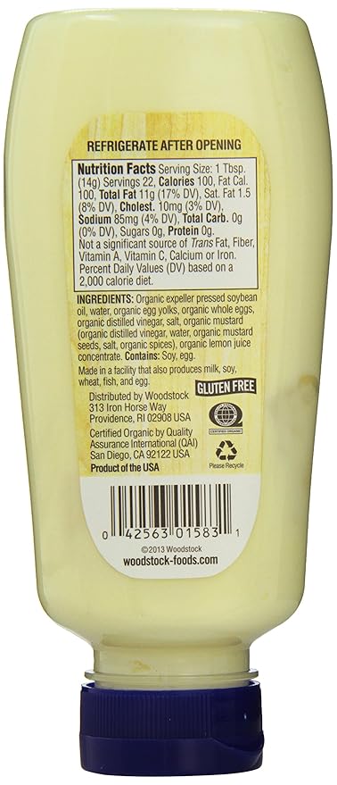 Woodstock Farms Organic Mayo Squeezable, 11.25 oz