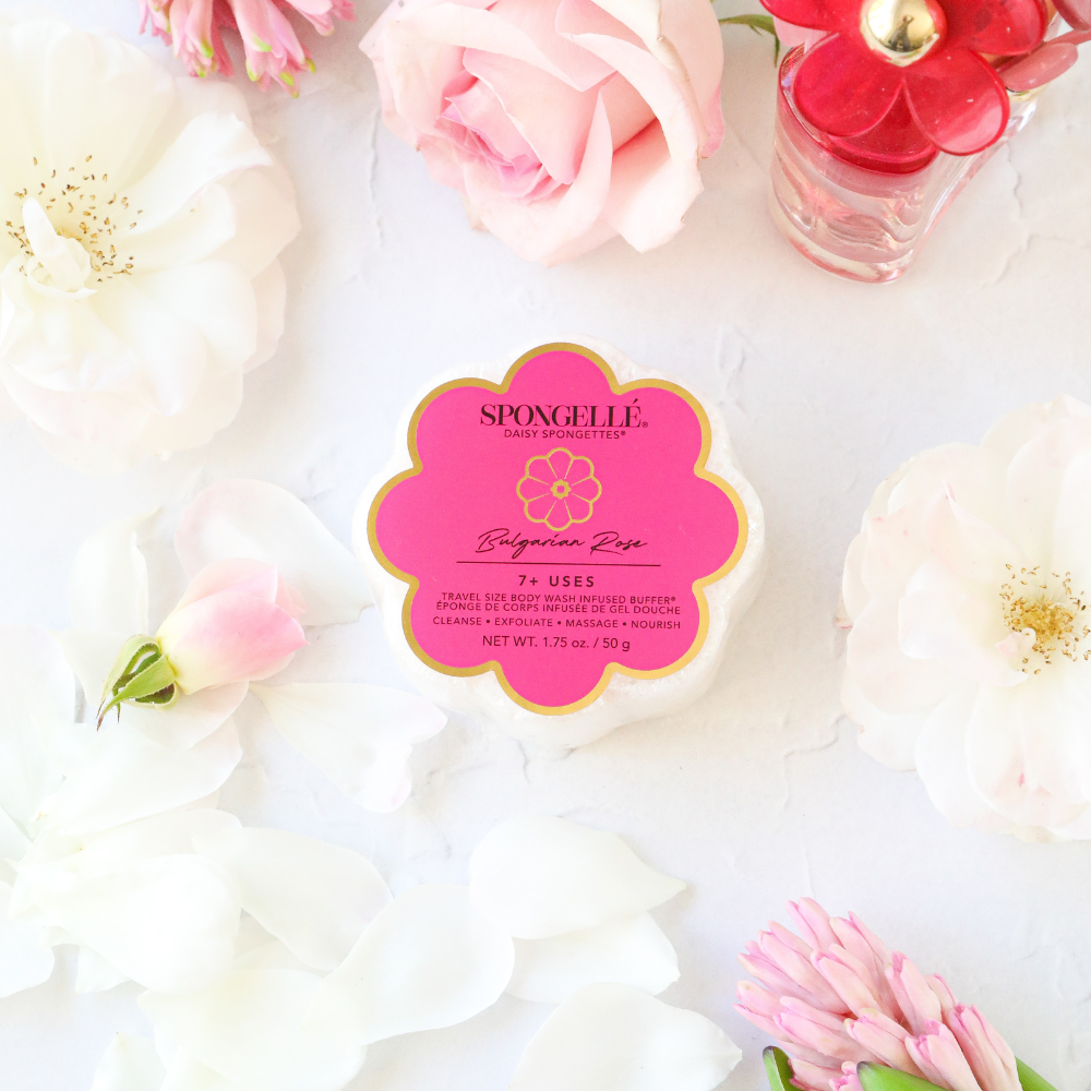 Bulgarian Rose Daisy Spongette | Soap Sponge | Soap Buffer