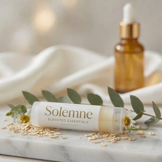 SOLĒMNE Lip Balm with Olive Oil, Beeswax, Calendula and Vitamin E