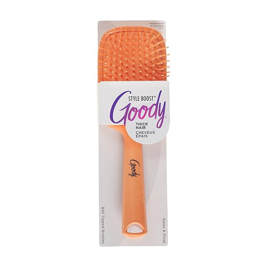 Goody Style Boost Paddle Brush, Detangler with Flexible Bristles, Tackle Tangles, Knots, Reduce Frizz, For Thick Hair, Coral