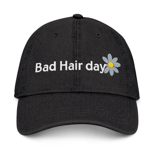 Bad Hair Day Denim Hat | Stylish Embroidered Cap for Casual Outings, Gift for Friends, Summer Accessory, Everyday Wear, Trendy Fashion
