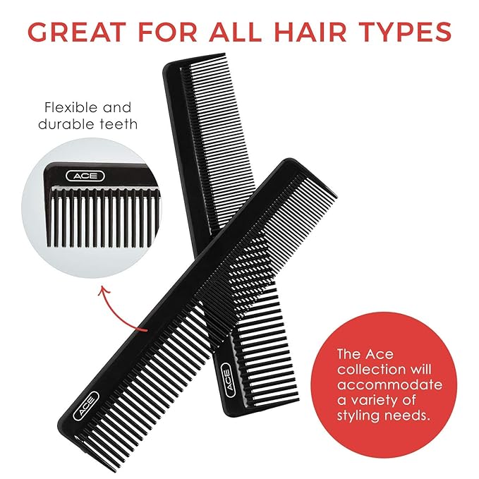 GOODY Hair Ace Dressing Hair Comb, 7.5 Inch, Black, 1 Count