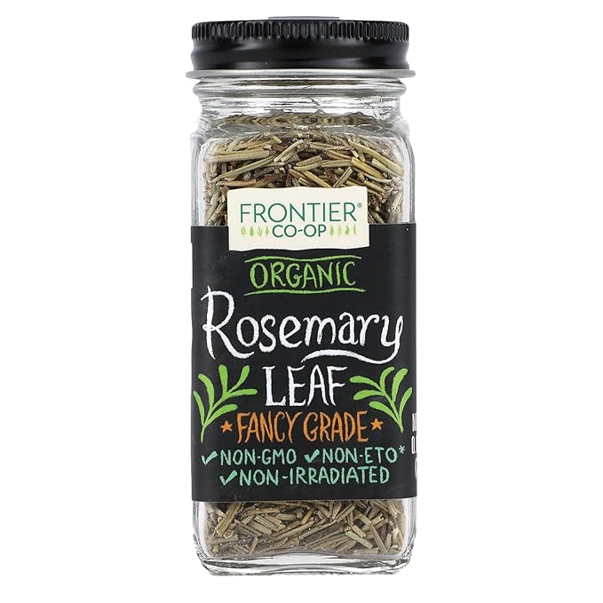 Frontier Co-op Organic Whole Rosemary Leaf, 0.85 Ounce Bottle, Pungent, Herbaceous, Fresh Earthy Taste & Aroma, Kosher