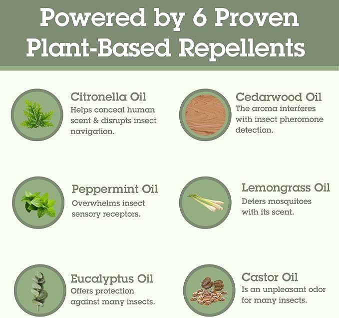 Quantum Health Buzz Away Insect Repellent DEET Free Citronella Oil Outdoor Mosquito & Tick Bug Spray Powerful Plants Repel Bugs Off Skin, Safe for Kids - 6 Fl oz