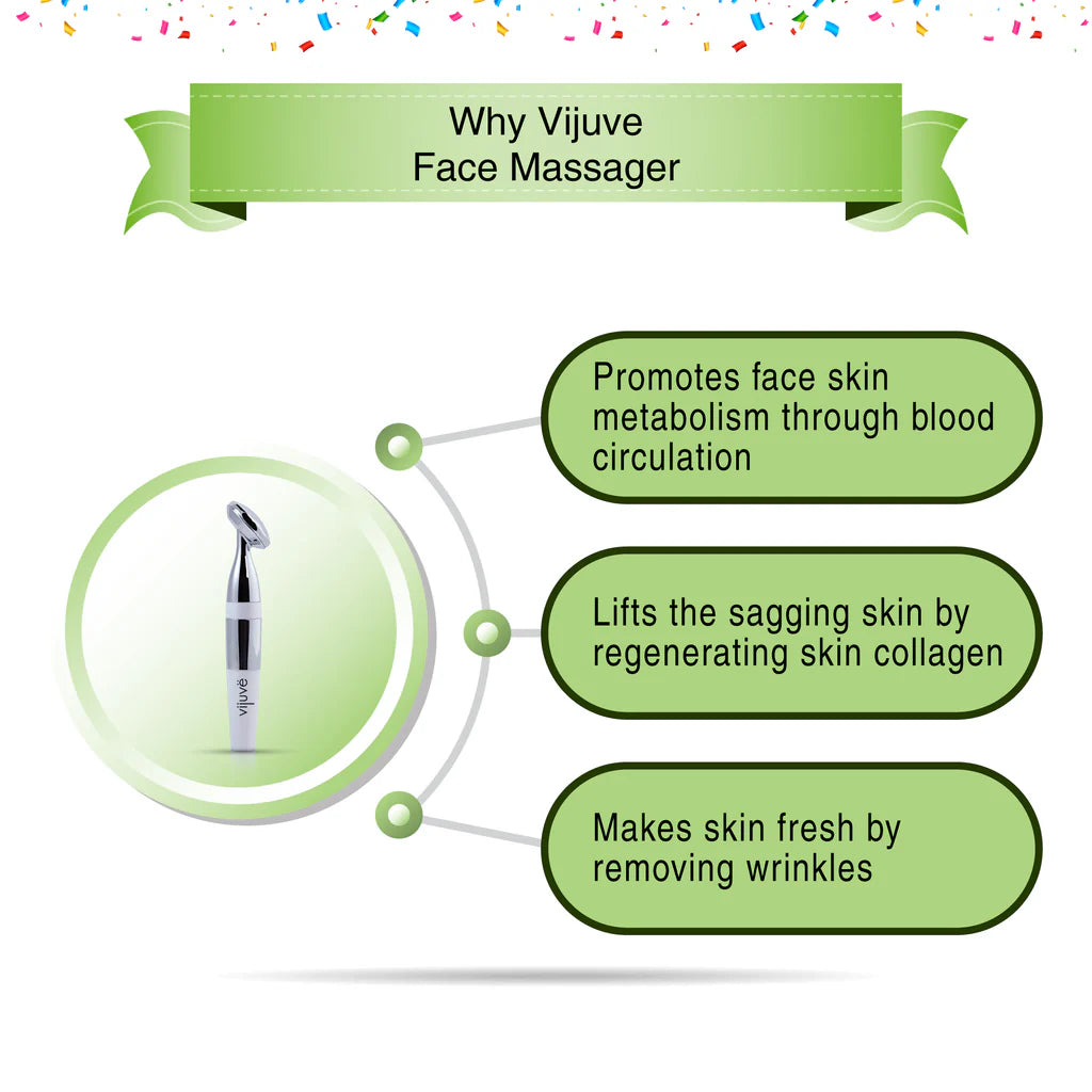 Vijuve Anti Aging Face Massager, Anti Wrinkle Neck & Face Sculpting Wand, Facial Toning, Enhanced Absorption, Face Lifting Microcurrent Facial Device
