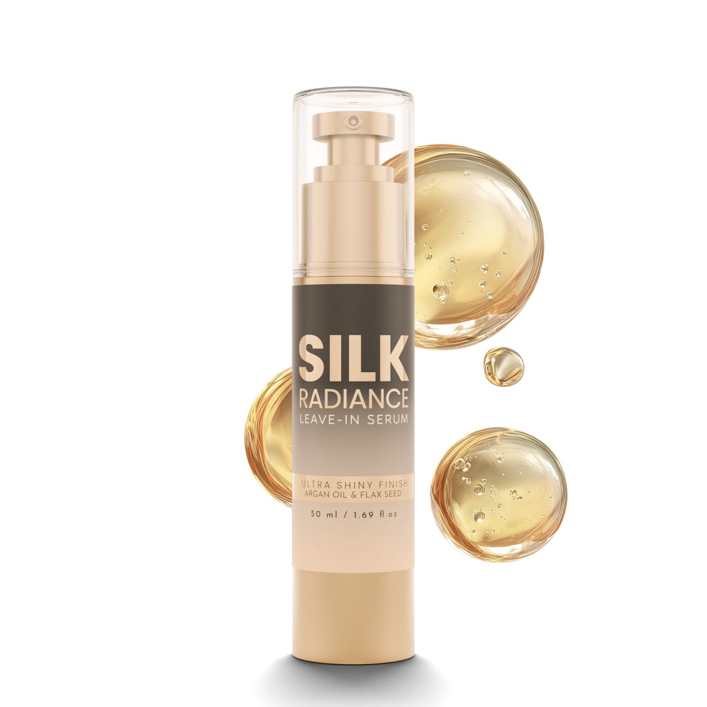 SILK RADIANCE Leave-In Hair Serum -Argan OIl & Flaxseed, Ultra Shine & Frizz 1.69oz