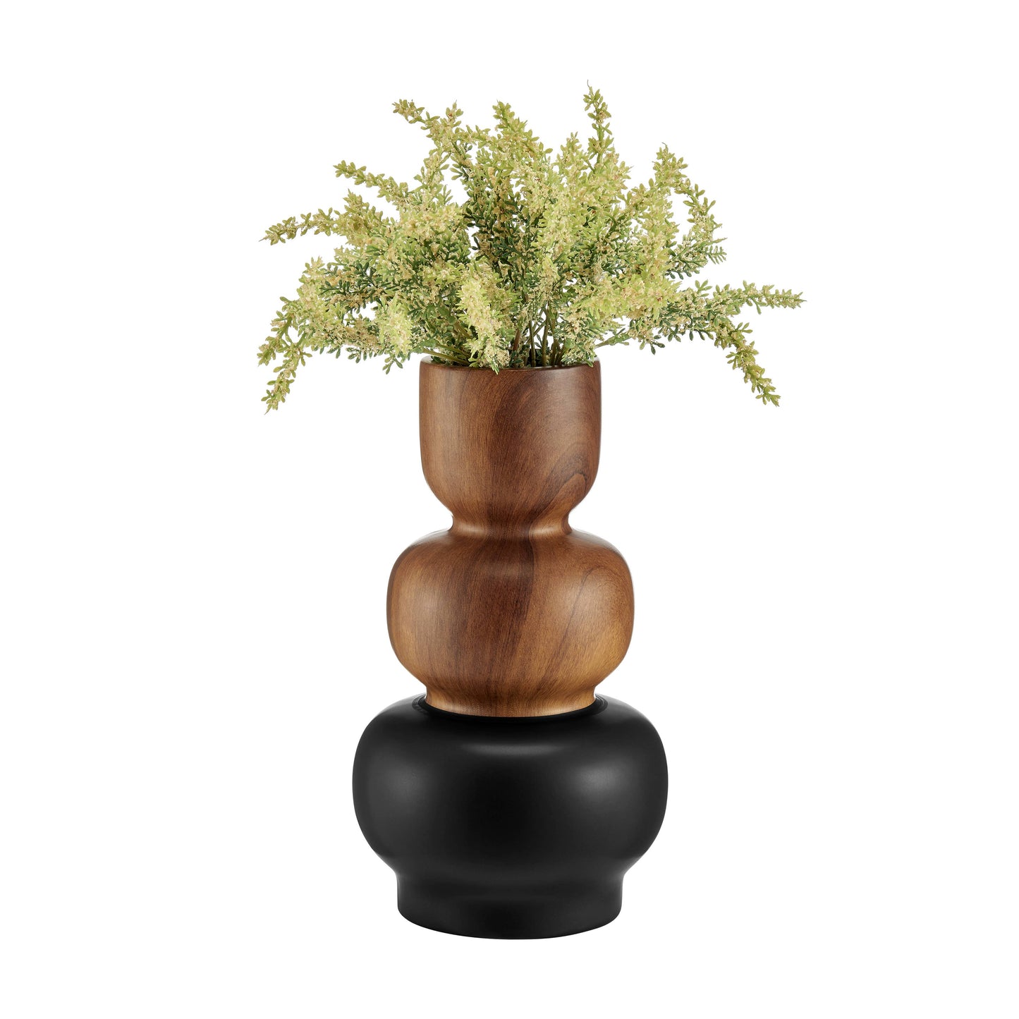 Milo Trinnet 3 Tier Stack Two Tone Vase Black and Walnut