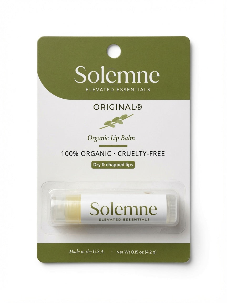 SOLĒMNE Lip Balm with Olive Oil, Beeswax, Calendula and Vitamin E