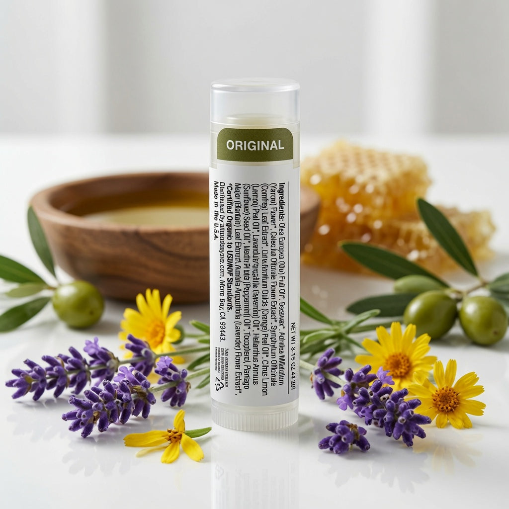 SOLĒMNE Lip Balm with Olive Oil, Beeswax, Calendula and Vitamin E